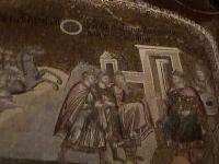 Three Magi asking the King where the child was born