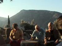 Ancient rocks and columns made sturdy seats