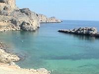 Clear bay near the St. Pauls Chapel outside Lindos